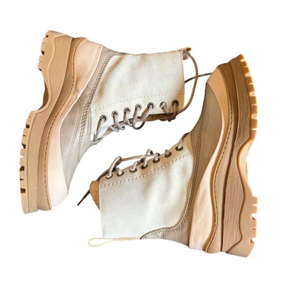 RACHEL COMEY SHEARLING BARLA LACE BOOT - SUEDE Bone NWOB Size 38/8 - Picture 3 of 7